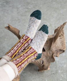 COQ BAMBI DOTS リバーシブルファーソックス