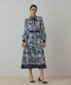 GRACE CONTINENTAL オーナメントフラワープリントワンピース
