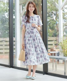 Tiaclasse 大花柄シフォンワンピース