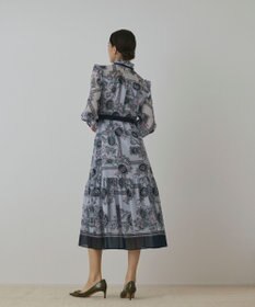 GRACE CONTINENTAL オーナメントフラワープリントワンピース