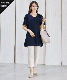 Tiaclasse L 【洗える】フレアスリーブチュニックブラウス