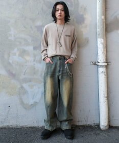 WEGO 【SMLサイズ展開】イージー3Dバレルレッグデニムパンツ