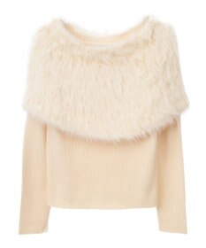 earth music&ecology ＳＥＴ２点ケープ＋リブニットプルオーバー