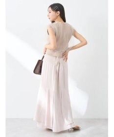 earth music&ecology サイドリブ切替バックレースアップスカート