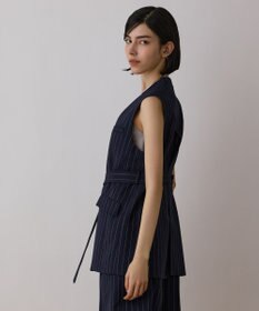 GRACE CONTINENTAL ストライプノーカラージレ