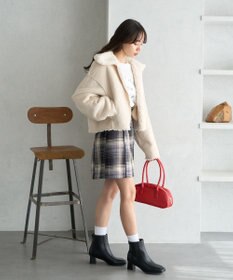 earth music&ecology リバーシブルフェイクムートンショートブルゾン