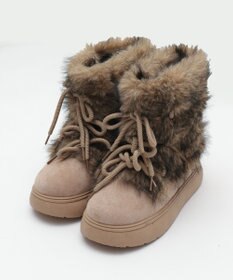 WEGO ボリュームファーレースアップFムートンブーツ