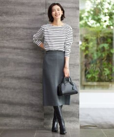 J.PRESS LADIES S ボーダー TEE シャツテール カットソー