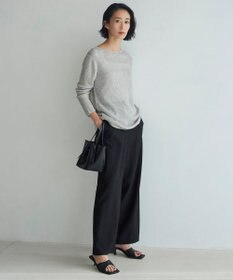 ICB 【洗える】ワッシャーツイル ワイドストレートパンツ