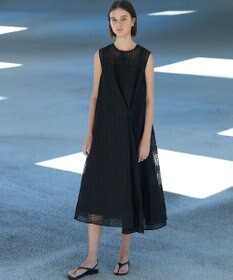 23区 【エステータ】シャドーチェック アシンメトリー ワンピース