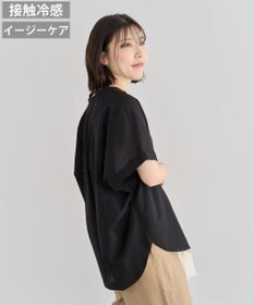 Green Parks 綿麻混フレンチスリーブスキッパーシャツ