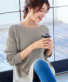 Tiaclasse L 【洗える】リラックス感のあるラグランスリーブニット