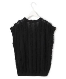 ICB L 【洗える】カットジャガード Vネックニット