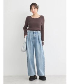 earth music&ecology タックホックデニムパンツ