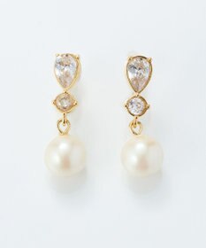 Phoebe 【痛くないシリーズ/金属アレルギー対応】ルナドロップパールライトフィットイヤリング　ゴールド