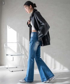 WEGO ローライズスーパーフレアデニムパンツ