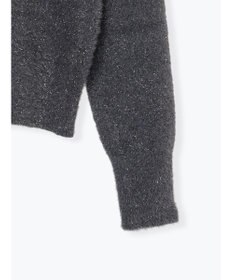 Te chichi ラメシャギークルーネックカーディガン