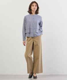 J.PRESS LADIES ストライプジャージー フリル カットソー