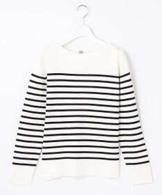 J.PRESS LADIES 【洗える】KATE パネルボーダー ボートネック ニット