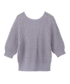 AMERICAN HOLIC モヘヤ風シアー半袖ニットトップス