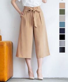 Tiaclasse L 【洗える】涼しく穿けるドライタッチ生地を使用したクロップドワイドパンツ