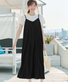 Tiaclasse 【2点セット】変形プリーツキャミワンピース＆Tシャツ