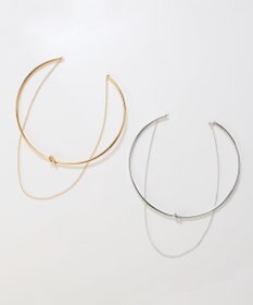 Phoebe ノットラインレイヤードチョーカー　シルバー/ネックレス/ネックカフ/36cm
