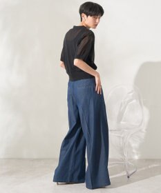 AMERICAN HOLIC ウォッシャブルシアーニット半袖ポロシャツ