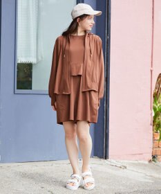 Feroux 【接触冷感・UVカット・吸水速乾】ラッシュガードペプラム オールインワン