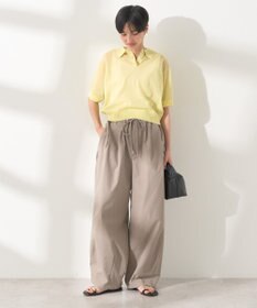 AMERICAN HOLIC ウォッシャブルシアーニット半袖ポロシャツ