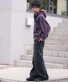 WEGO 【ウエスト調整可/SMLサイズ展開】ローライズカバーフィットフレアデニムパンツ