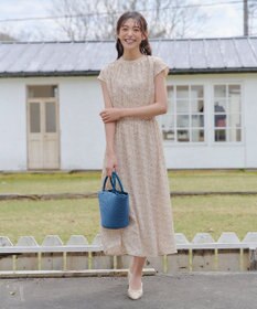 Tiaclasse 【洗える】花柄フレンチスリーブワンピース