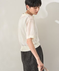 AMERICAN HOLIC ウォッシャブルシアーニット半袖ポロシャツ