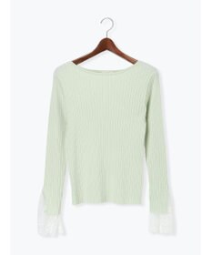 Te chichi レースカフスリブニット