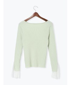 Te chichi レースカフスリブニット