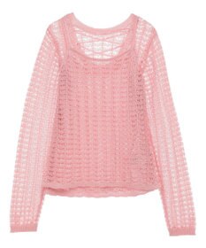 Green Parks ＳＥＴ２点　クロシェ風ニットプルオーバー