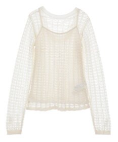 Green Parks ＳＥＴ２点　クロシェ風ニットプルオーバー