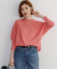 23区 【新色追加】シャイニーシアー ドルマン ニット ローズ系