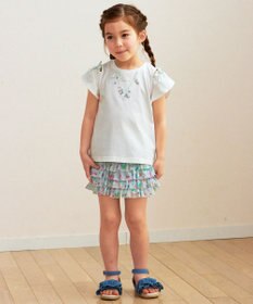 ANY KIDS 刺繍 オン・オフショルダー Tシャツ