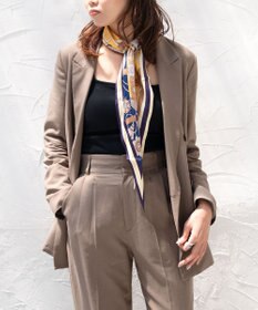 Marca 【Marcaオリジナル】バイカラーベルト シルクツイル 菱形スカーフ