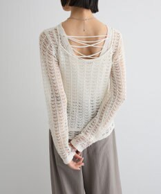 Green Parks ＳＥＴ２点　クロシェ風ニットプルオーバー