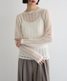 Green Parks ＳＥＴ２点　クロシェ風ニットプルオーバー