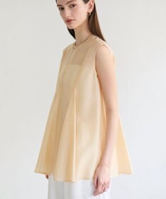 BEIGE， AMARYLLIS / シアー 切り替えフレアブラウス