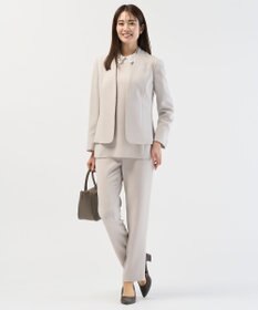 J.PRESS LADIES 【セットアップ対応】セラテリーダブルクロス ノーカラー ジャケット