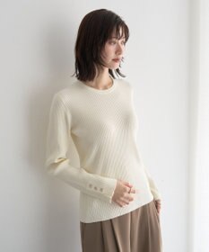 YECCA VECCA 袖釦クルーネックリブニット