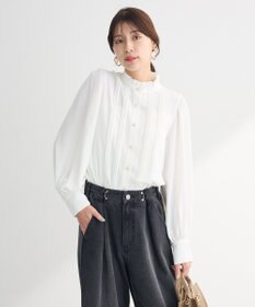 Green Parks ・ＥＬＥＮＣＡＲＥ　ＤＵＥ　ピンタックブラウス