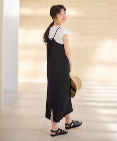 ANY 【2SET/洗濯機可】フリルスリーブTシャツ×シャーリングキャミワンピースセット