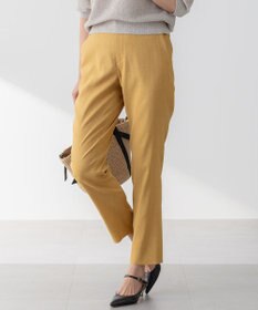 23区 【洗える】リネンレーヨンストレッチ テーパード パンツ イエロー系