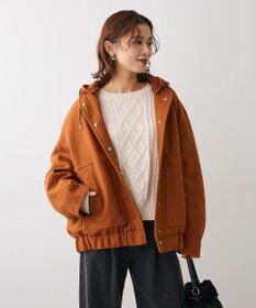 Green Parks ニットフード付きウーリーブルゾン