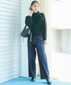 ANY SIS 【洗える】ボトルネックボタンポイントAir ニット